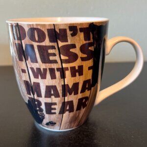 Pfaltzgraff DON’T MESS WITH MAMA BEAR Oversized Ceramic Mug  ~ Brown Bear & Cub
